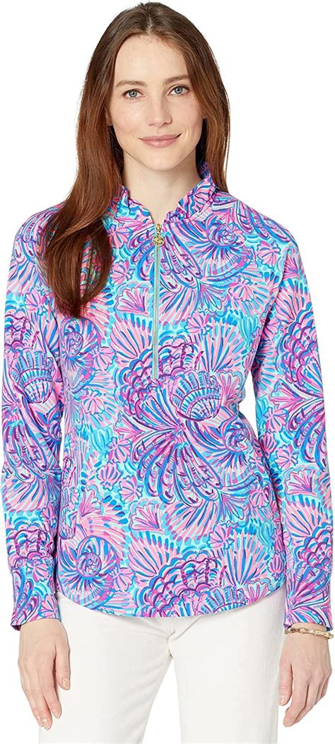Lilly Pulitzer Upf 50 Skipper Ruffle Popover Turquoise Oasis