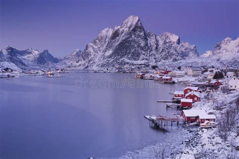 Reine On The Lofoten Islands In Northern Norway In Winter Stock Photo