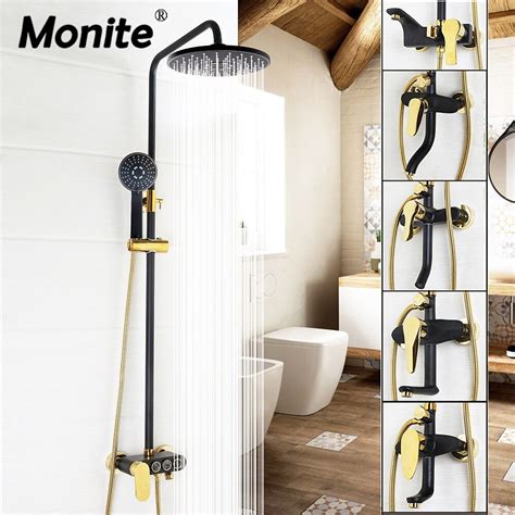 Ceiling stainless steel rainfall massage rain shower head. Luxury Painting Bathroom Rain Mixer Shower Combo Set Wall ...