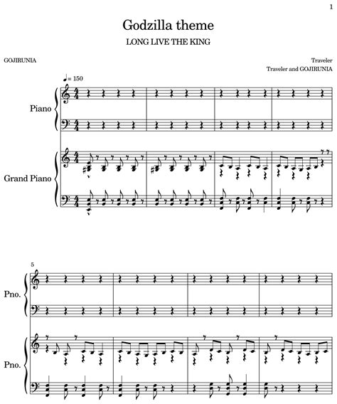 Godzilla Theme Sheet Music For Piano