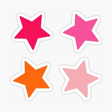 Preppy Pink Star Pack Sticker For Sale By Papayastickers Redbubble