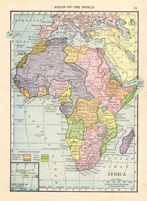 An Old Map Of Africa Showing The Countries