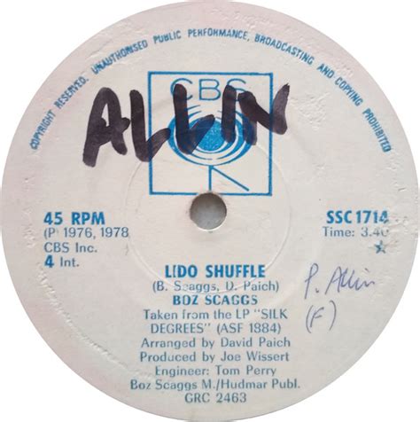 Boz Scaggs Lido Shuffle 1976 Vinyl Discogs