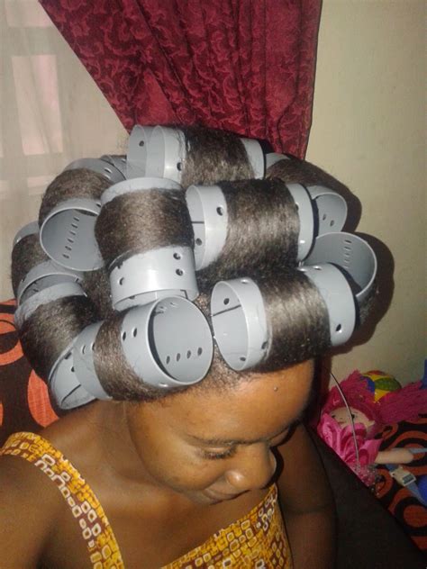 Roller Set And Pin Curls On Relaxed Hair Lets Grow Our Hair