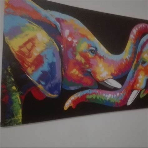 Colorful Elephant Paintings Acrylic On Canvas Elephant Painting