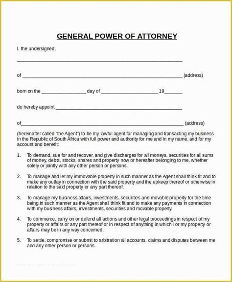 Free Power Of Attorney Poa Forms 11 Pdf Word Eforms Vrogue