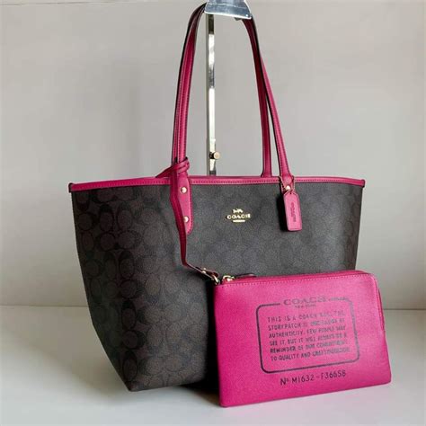 Reversible City Tote In Signature Coach F36658 Shopee Philippines