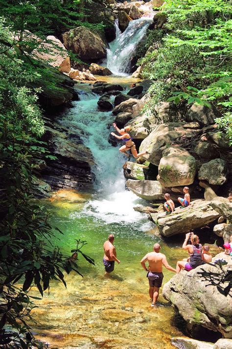 skinny dip falls on the blue ridge parkway near asheville north carolina an idyllic… north