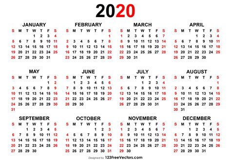 Take 2020 Yearly Calendar With Boxes Calendar Printables Free Blank Riset