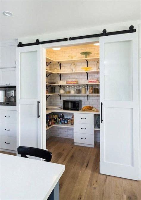 5 extremely cool pantries with barn doors pantry design kitchen. Gorgeous walk-in kitchen pantry behind a sliding barn door ...