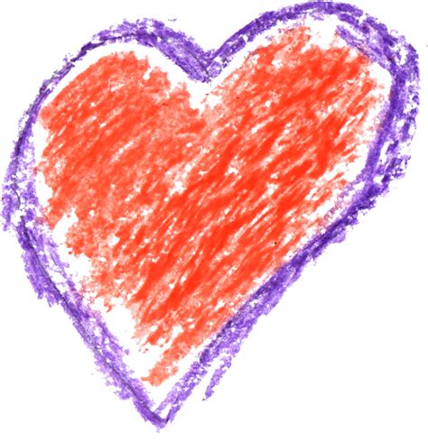 6 Crayon Heart Drawing Png Transparent