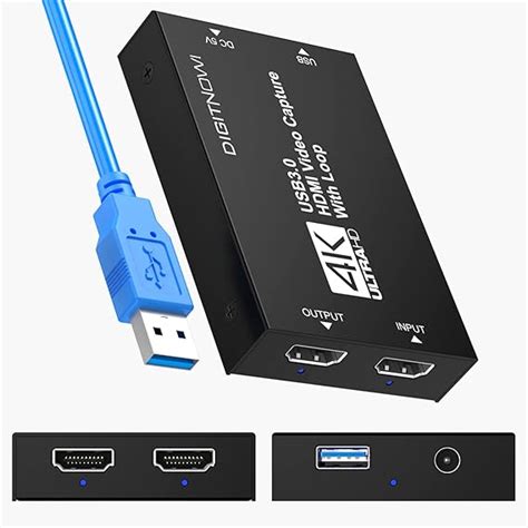 Digitnow 4k Video Capture Card With Loop Out Hdmi Usb 3 0 Video Capture Device Full Hd 1080p