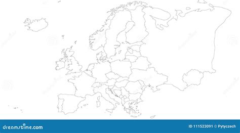 Mapa En Blanco Del Esquema De Europa Ilustraci N Del Vector Ilustraci N De Fondo Frontera