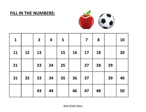 These geometry worksheets are free and easily printable. Fill in Missing Numbers 1 to 50 10 Printable Worksheets | Etsy | Kids math worksheets, Alphabet ...