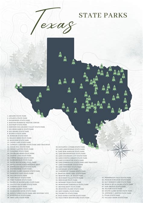Texas State Park Map Adventure In The Lone Star State
