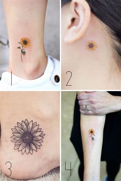 Top 100 Small Sunflower Tattoo Outline