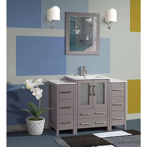 Vanity Art Brescia 48 Inch Bathroom Vanity In Grey With Single Basin