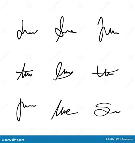 Handwriting Signatures Collection Stock Vector Illustration Of