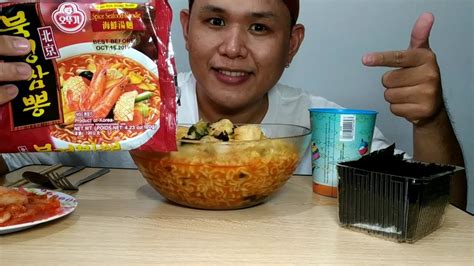 Jjampong Korean Instant Noodles Mukbang Youtube