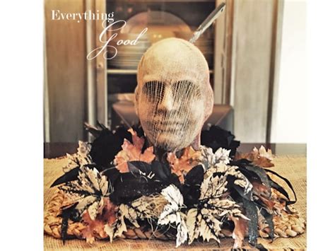 Halloween Floral Severed Head Table Wreath Centerpiece Scary Etsy