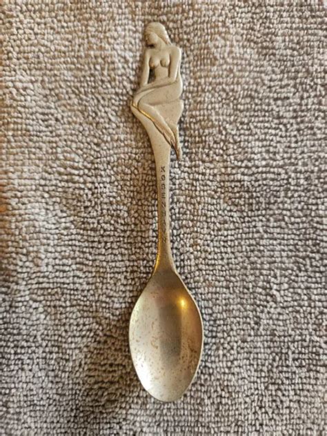 Vintage Denmark Nude Woman Kobenhavn Collectible Souvenir Spoon