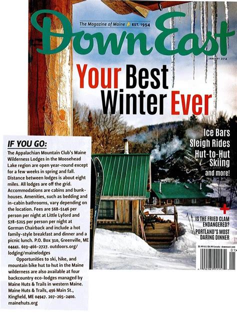 Down East Magazine Maine Mountain Club Ice Bars Wilderness Lodge