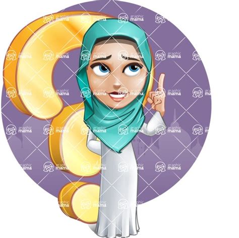 Cute Muslim Girl Cartoon Vector Character Aka Aida The Graceful Shape 11 Graphicmama