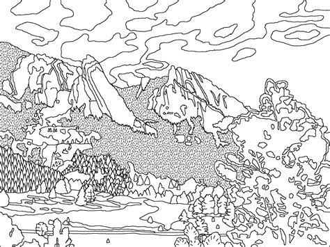 Mountains Coloring Page Coloring Home