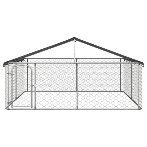 Outdoor Dog Kennel With Roof Galvanized Steel Fencing Pet Playpen