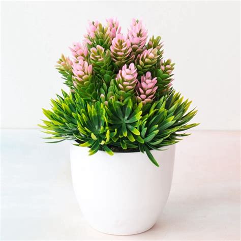 Artificial potted plants mini fake small pottery flowers bonsai in gary pot for christmas &home decoration outdoor. Fake Artificial False Flowers Plant with Pot Indoor ...