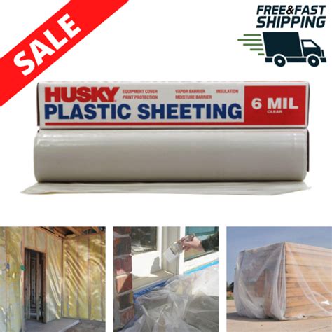 50 X 20 Ft Heavy Duty Clear Plastic Sheeting 6 Ml Thick Extra