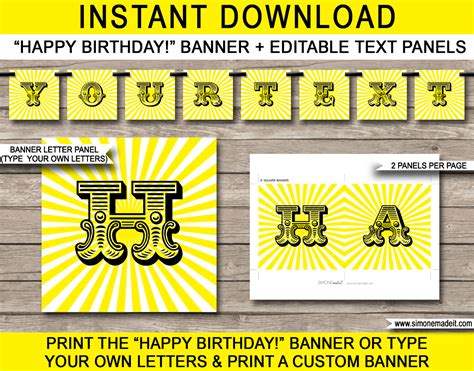 sunshine party banner template birthday banner