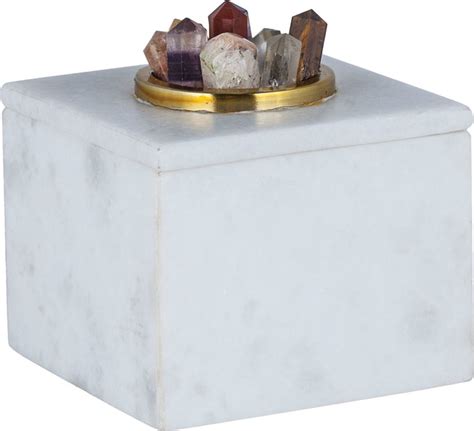 Dimond Christiana Marble Box White Marble Contemporary Decorative