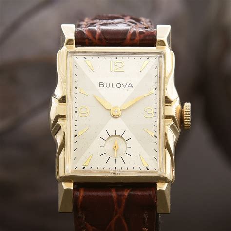 1951 Bulova Swiss 14k Solid Gold Gents Vintage Watch Empressissi