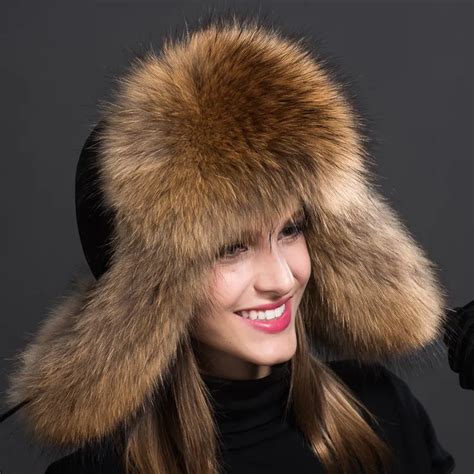 Russian Fur Hats For Women Fashion Winter Warm 100 Real Fur Ladies