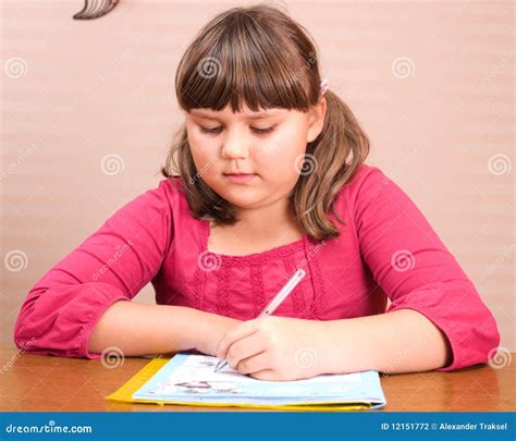 Portrait Of Writing Girl Stock Photo Image Of Writing 12151772
