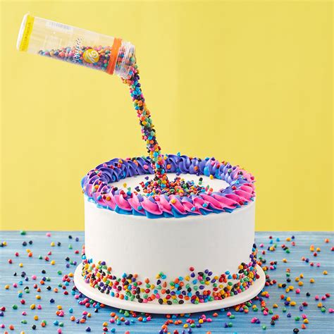 shock and amaze your friends with this gravity defying rainbow sprinkles cake by using a