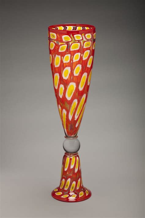 Red Mosaic Tall Cone Vase By Bryan Goldenberg Art Glass Vase Artful