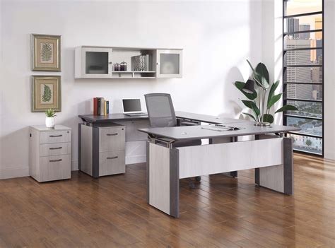 Allure 66x 96 U Shaped Office Desk Commercial Grade Scratch And Stain Resistant Modern