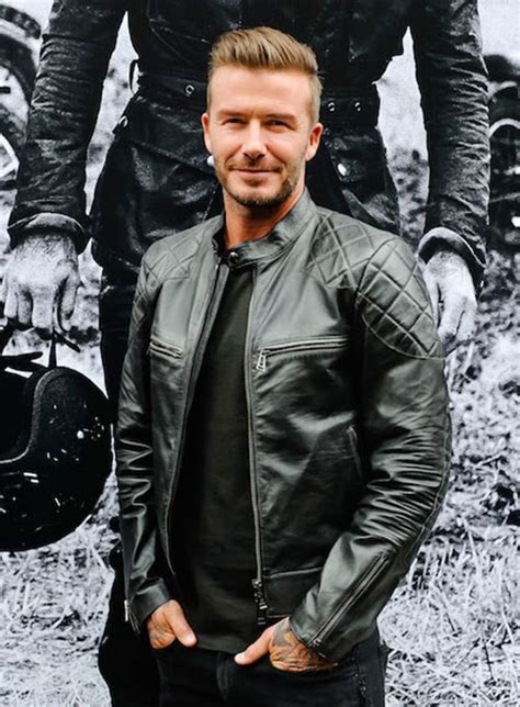 David Beckham Leather Jacket Quilted Style Jacketempire