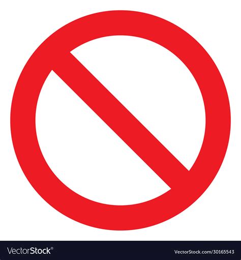 No Sign Ban Icon Stop Symbol Red Circle Royalty Free Vector