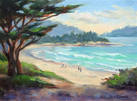 Carmel Beach Evening Light Painting By Karin Leonard Fine Art America