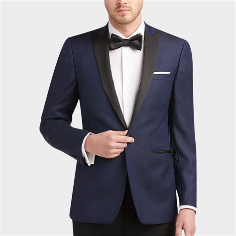 100% Wool Navy Dinner Jacket - Men's Blazers - Calvin Klein | Men's Wearhouse | Slim fit blazers 
