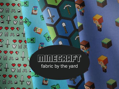 Minecraft Fabric by the Yard Your Choice of 3 Minecraft | Etsy