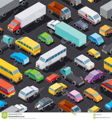 Seamless Car Parking. Vector Pattern Stock Vector - Illustration of