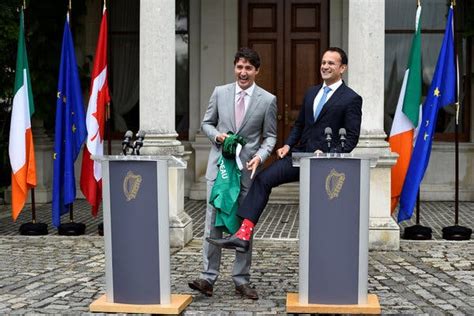 Trudeau Visits Ireland To Discuss Trade But Hosts Socks Steal The