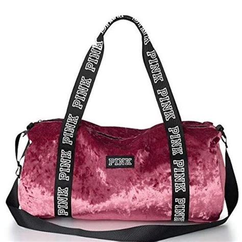 Nwt Vs Pink Crushed Velvet Duffel Bag Versace Handbags Chic Handbags