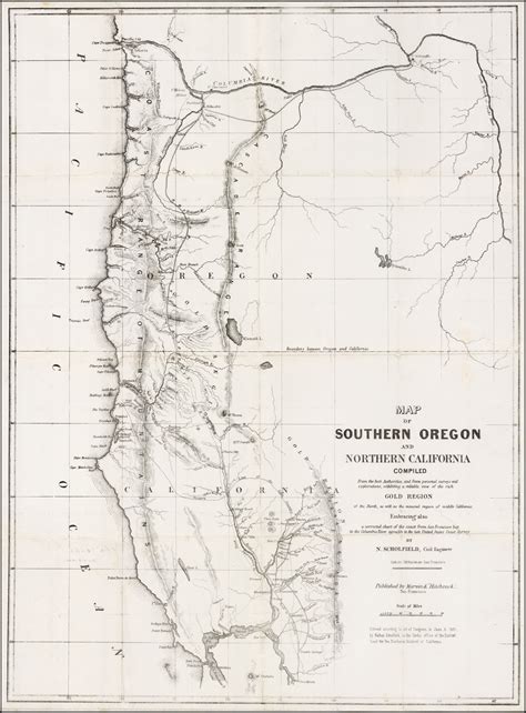 Map Of Southern Oregon And Northern California Compiled From The Best
