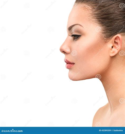 Beautiful Profile Face Of Young Woman Stock Image Image Of Clean