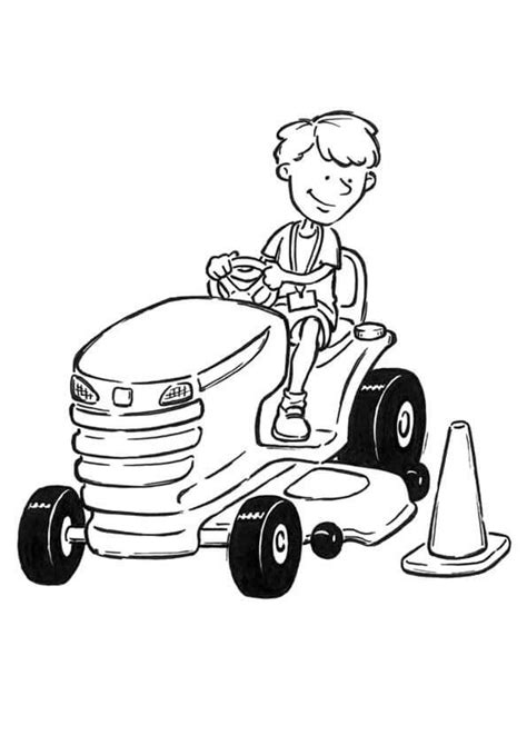 Boy Driving Tractor Coloring Page Download Print Or Color Online For